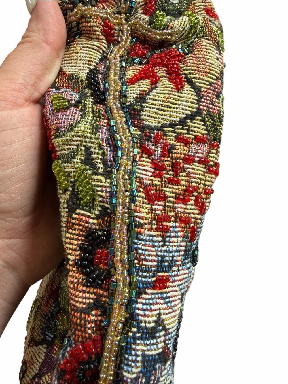 Vintage Floral Beaded Tapestry‎ Handbag and coin purse